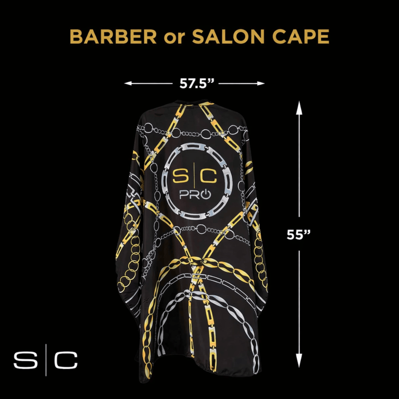 Barber cape size dimensions 55 by 57 professional haircut cape full coverage barber cape Primos Barber Supply