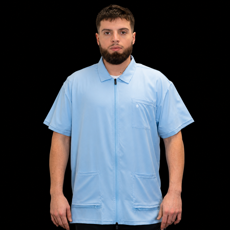 Barber Strong Barber Jacket Arctic Blue front view