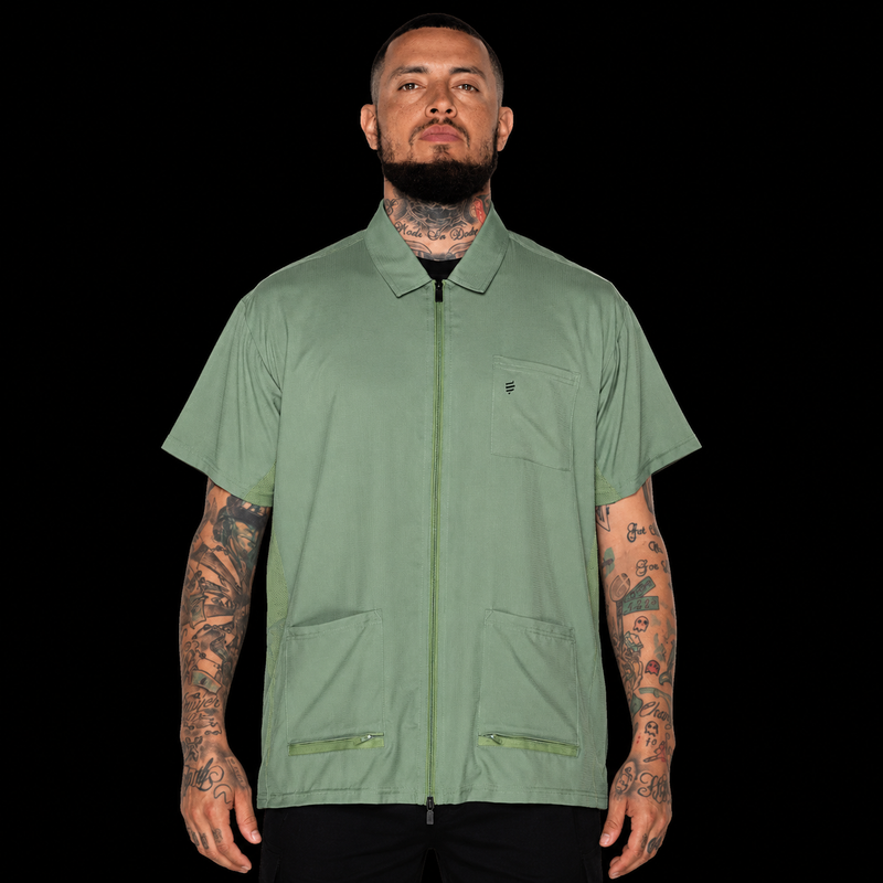 Barber Strong Barber Jacket Army Green front view