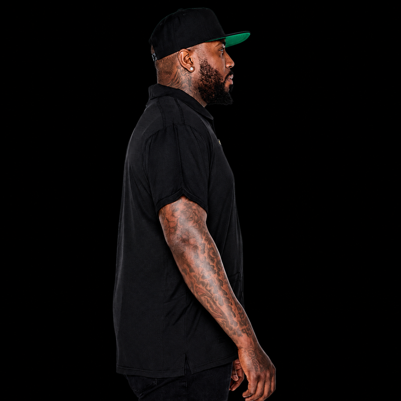 Barber Strong Barber Jacket Black side view mesh side panels