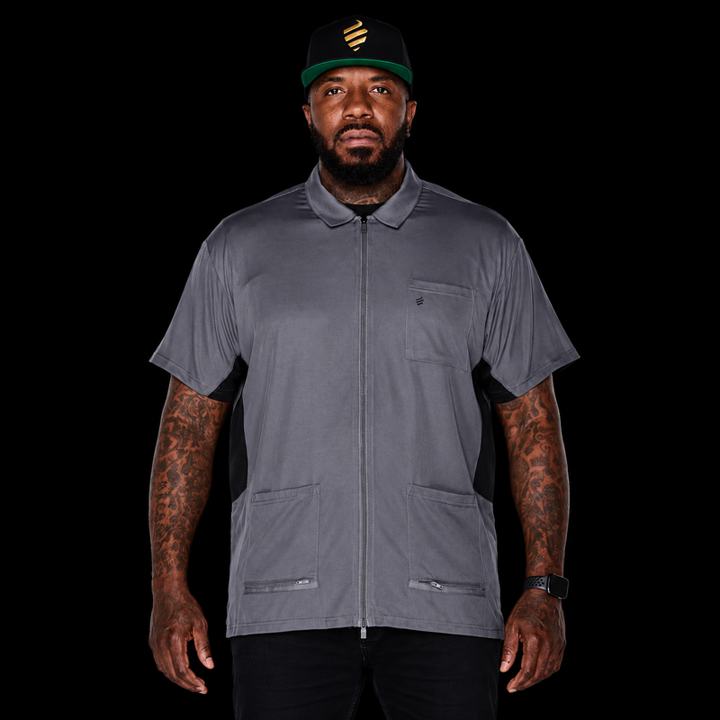Barber Strong Barber Jacket Gunmetal Grey front view