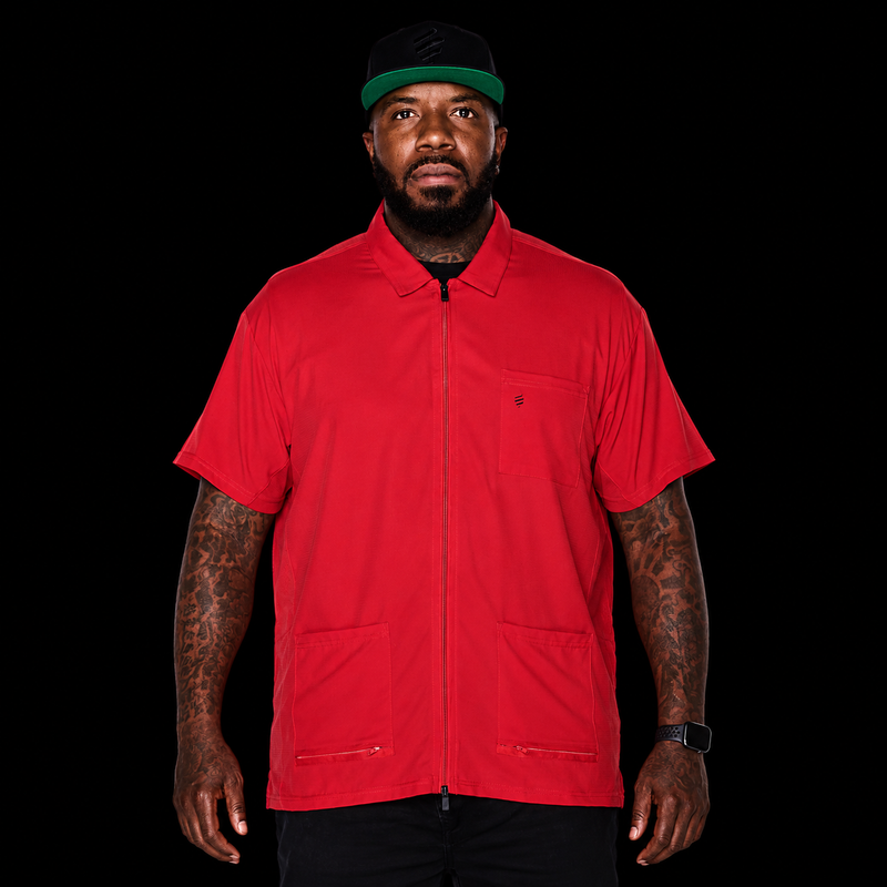 Barber Strong Barber Jacket Red front view