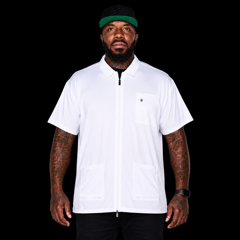 Barber Strong Barber Jacket White front view