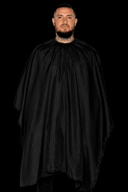 Barber Strong Classic Barber Cape Black Pinstripe – front view