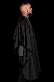 Barber Strong Classic Barber Cape Black Pinstripe – side profile