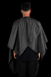 Barber Strong Classic Barber Cape Gunmetal Pinstripe – rear view