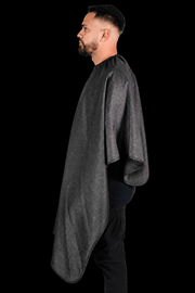 Barber Strong Classic Barber Cape Gunmetal Pinstripe – side profile