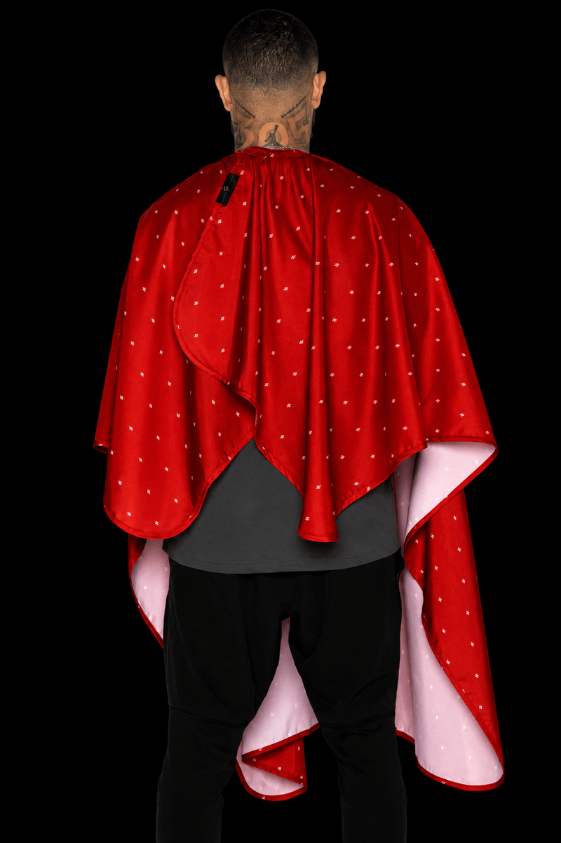 Barber Strong Shield Collection Barber Cape Red – rear view