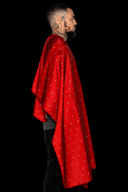 Barber Strong Shield Collection Barber Cape Red – side profile view