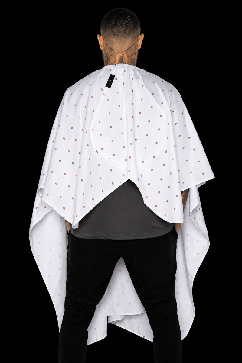 Barber Strong Shield Collection Barber Cape White – rear view