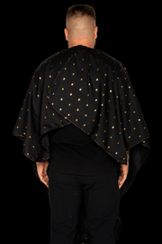 Barber Strong Shield Collection 24K Gold barber cape rear view
