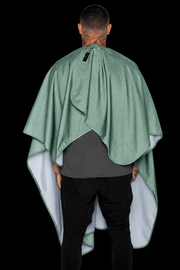 Barber Strong Shield Collection barber cape army green rear view