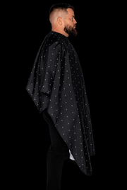 Barber Strong Shield Collection barber cape black side profile view