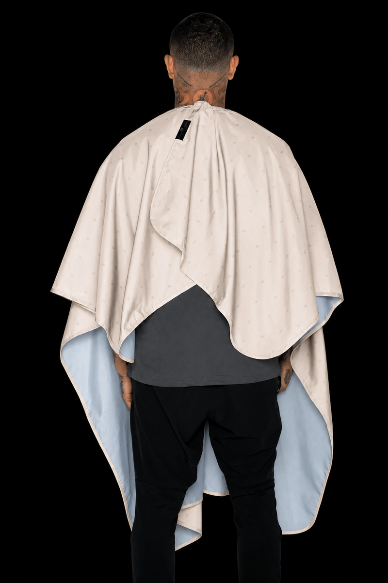 Barber Strong Shield Collection barber cape sand rear view