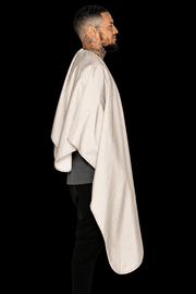 Barber Strong Shield Collection barber cape sand side profile view
