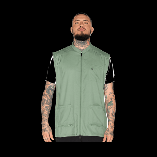 Barber Strong Vest Army Green Large front product photo on a black background