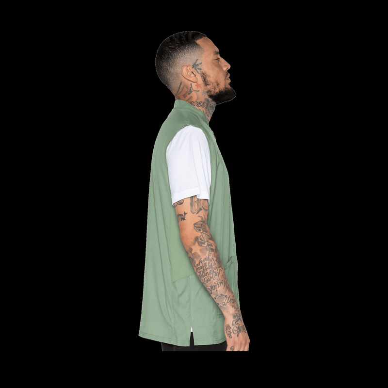 Barber Strong Vest Army Green Large side product photo on a black background