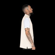 Barber Strong Vest Khaki Large back product photo on a black background