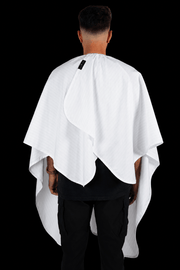 White barber cape rear view barber strong at primos barber supply