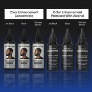 Beard color enhancement shades comparison black darkest brown and jet black options