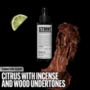 Beard oil scent citrus incense wood undertones barber grooming oil for fresh long lasting beard care Primos Barber Supply
