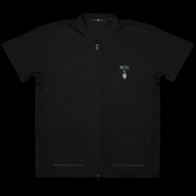 Black barber jacket zip front lightweight barber uniform breathable professional wear Primos Barber Supply
