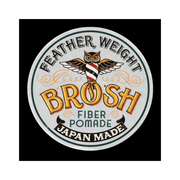 Brosh Feather Weight Fiber Pomade 4oz – front view Japan-made flexible hold matte finish