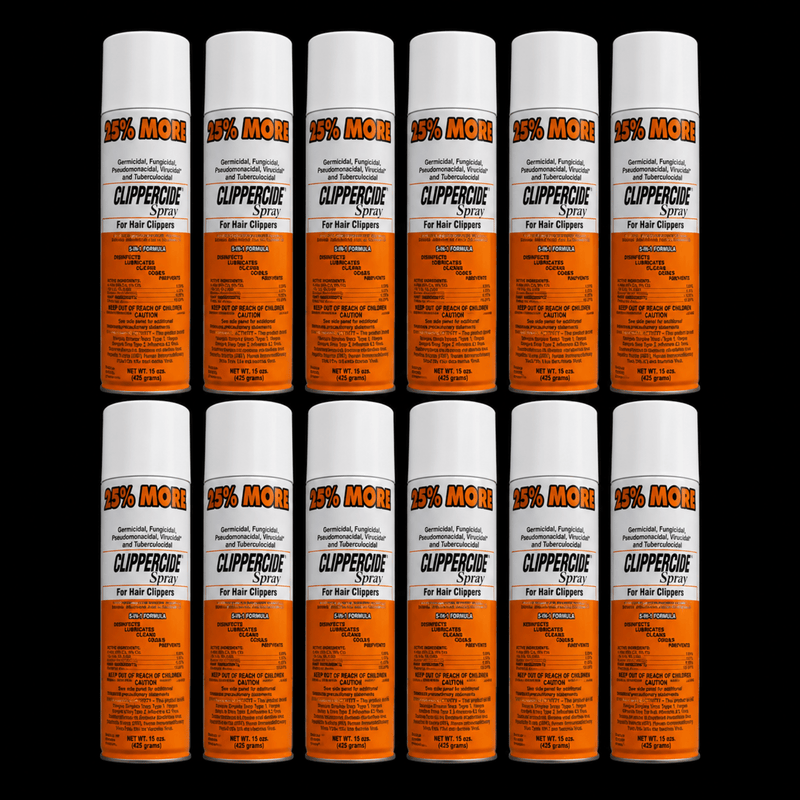 Clippercide Disinfectant & Lubricating Clipper Spray – 12 pack with 25% more