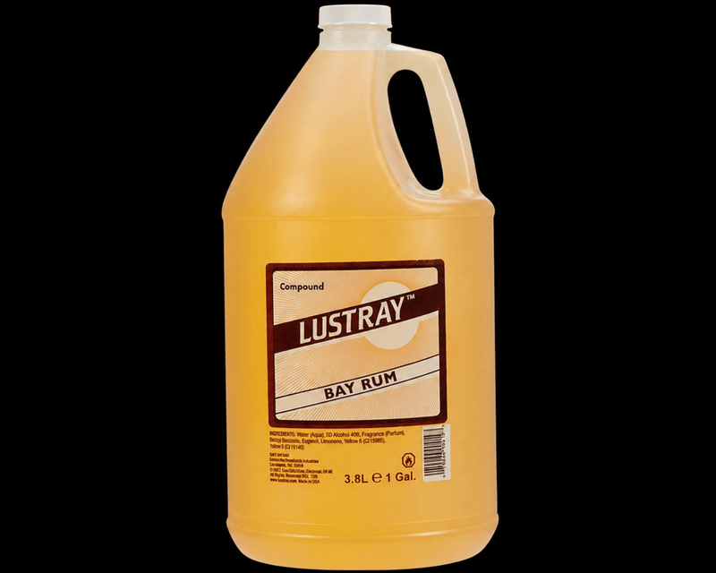 Clubman Lustray Bay Rum After Shave 1 Gallon – bottle on black background