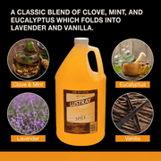 Clubman Lustray Spice After Shave 1 Gallon – fragrance notes clove mint eucalyptus lavender vanilla