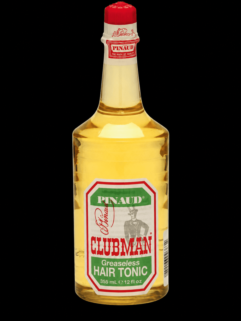 Clubman Pinaud Hair Tonic – bottle front view on black background