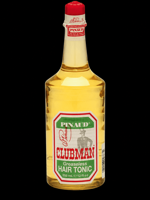 Clubman Pinaud Hair Tonic – bottle front view on black background