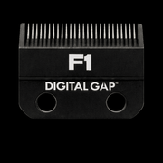 Cocco F1 Digital Gap clipper blade with black background professional barber fade blade
