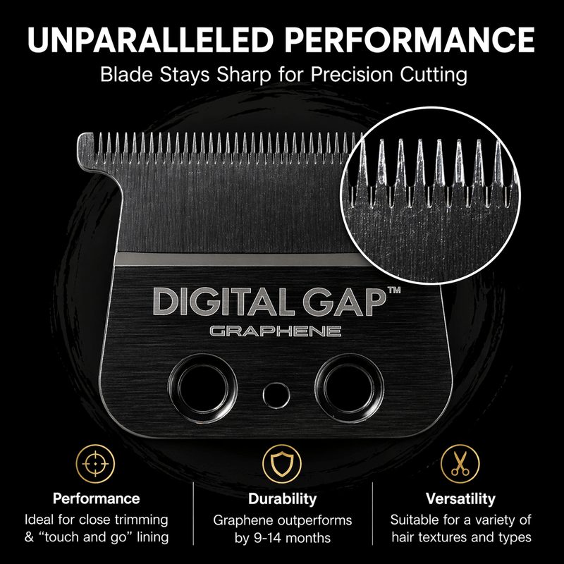 Cocco Graphene trimmer blade digital gap performance durability precision cutting barber blade