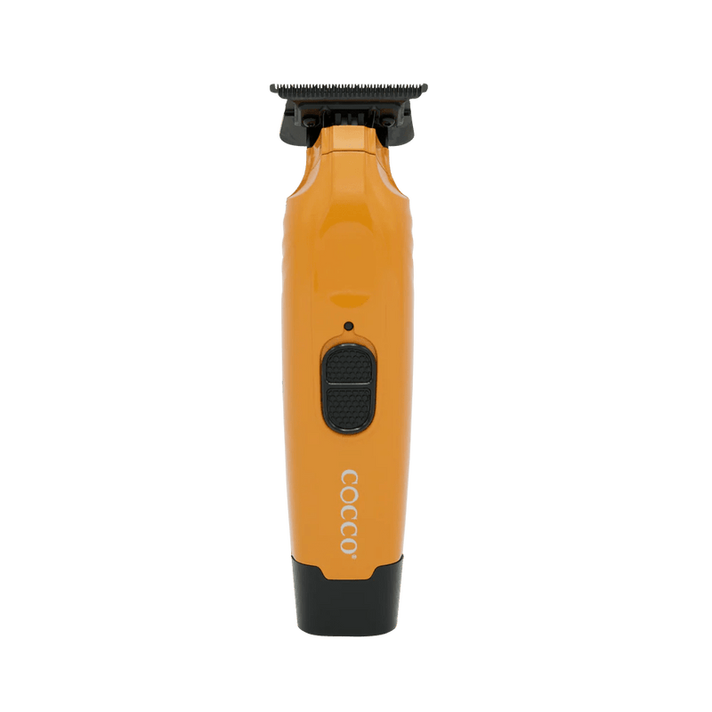 Orange and black grooming clipper with 'COCCO' branding on a transparent background