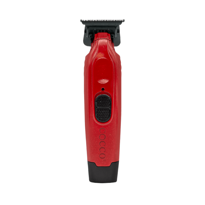 Red and black hair trimmer on a transparent background
