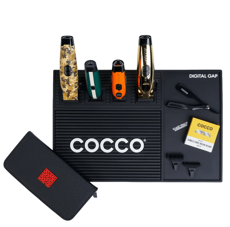 Cocco Magnetic Barber Arsenal Mat – with clippers and barber tools on station