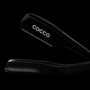 Cocco T11 Matte Black professional folding straight razor open detail view