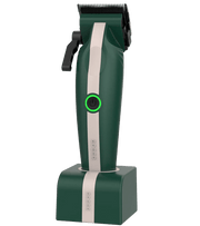 Cocco Veloce Lite clipper green and white cordless barber clipper with charging stand