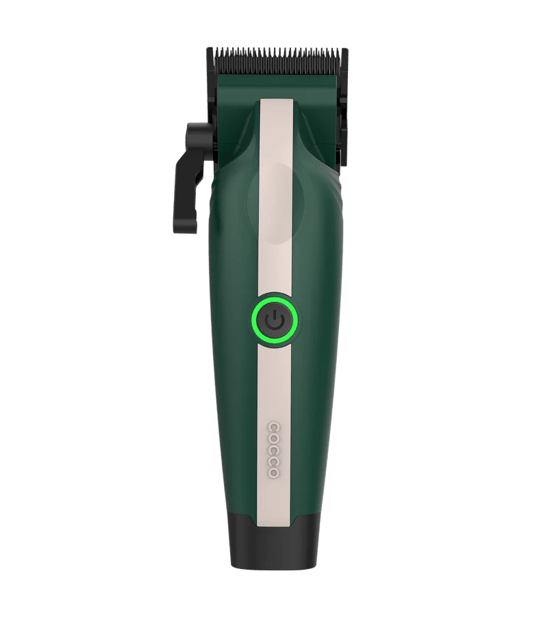Cocco Veloce Lite green and white cordless barber hair clipper professional fade clipper