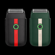 Cocco Veloce Lite Shaver black with red and green with white professional cordless foil shaver