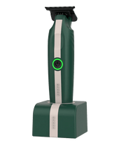 Cocco Veloce Lite Trimmer green on charging stand cordless barber trimmer