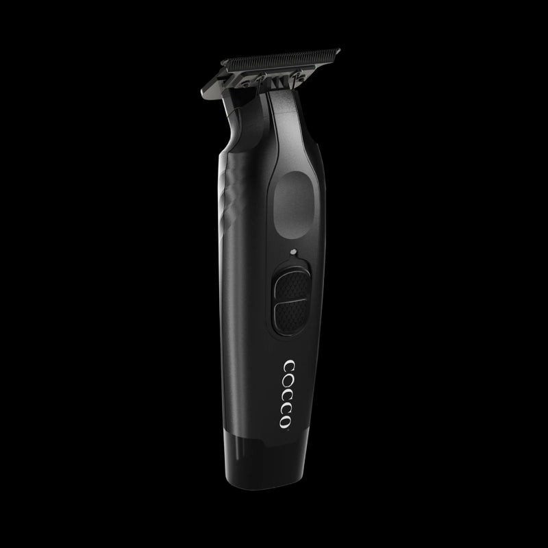 Cocco Veloce Pro Trimmer matte black angled view showing grip and blade detail