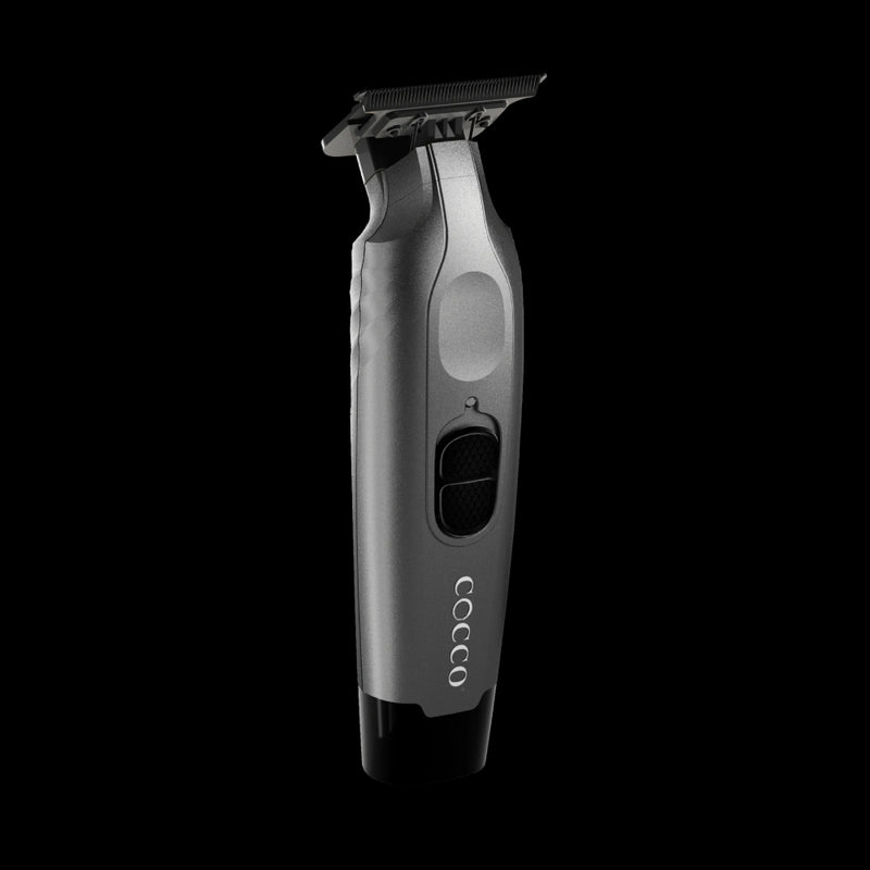 Cocco Veloce Pro Trimmer matte grey angled view professional barber tool