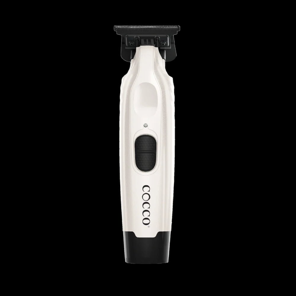 Cocco Veloce Pro Trimmer pearl white front view cordless hair trimmer for barbers