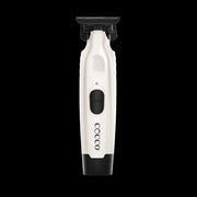 Cocco Veloce Pro Trimmer pearl white front view cordless hair trimmer for barbers