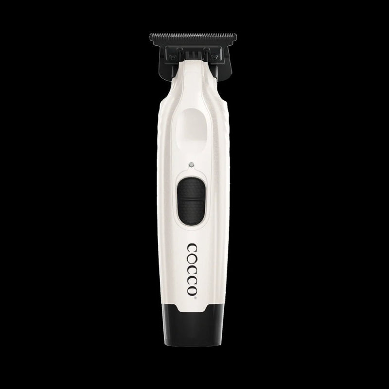 Cocco Veloce Pro Trimmer pearl white front view cordless hair trimmer for barbers