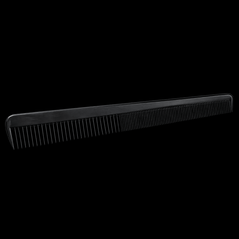 Diane 7 1/4 Barber Comb – angled detail view black background