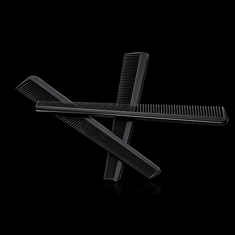 Diane 7 1/4 Barber Comb – crossed combs view black background
