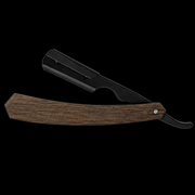 Diane Deluxe Wood Straight Razor D78 professional barber razor with wood handle on black background